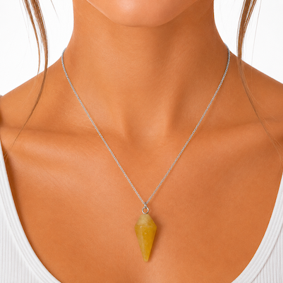 Yellow Jasper Pendulum Necklace